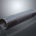 Cylindrical Metal Weapon Barrel With Textured Surface And Reflective Finish