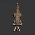 Detailed Metallic Triceratops Dinosaur Model With Armored Body Shiny Texture And Standing Posture