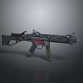 Black Modern Tactical Assault Rifle With Scope Rail System Magazine And Ergonomic Grip