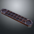 Kids Wooden Tray With Circular Indentations And Decorative Edges For Organizing Small Toys