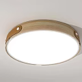 Modern Wooden Frame Ceiling Light With Rectangular And Round Shapes And White Illumination 3d model