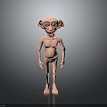 Animated Fantasy 3D Character With Big Eyes Large Ears And Slender Body Model