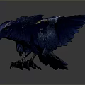 Blue Bird Sculpture With Spread Wings Yellow Eyes And Black Claws