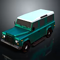Green Body White Roof Classic Off Road SUV with Rugged Exterior Design