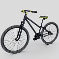 Stylish Black Bicycle With Yellow Handlebars And Wide Tires Design