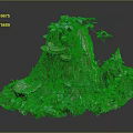 Green Plants Growing on Old Tree Stump with Moss and Small Mushrooms