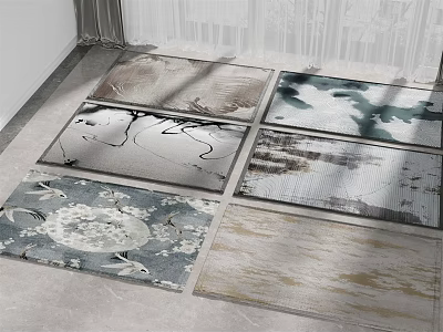 New Chinese Square Carpet Combo 3d model