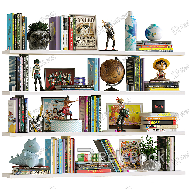 Modern Ornaments Combination Bookshelf Book Ornaments model