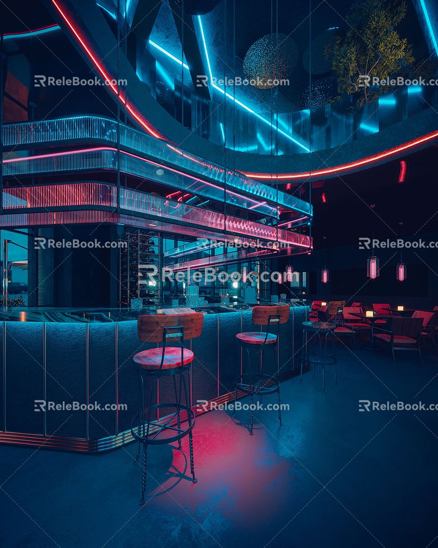 Industrial LOFT Restaurant Music Restaurant 3d model