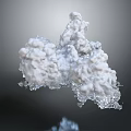 White Abstract Foam Like 3D Rendered Structure Against Dark Background 3d model