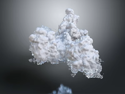 White Abstract Foam Like 3D Rendered Structure Against Dark Background 3d model