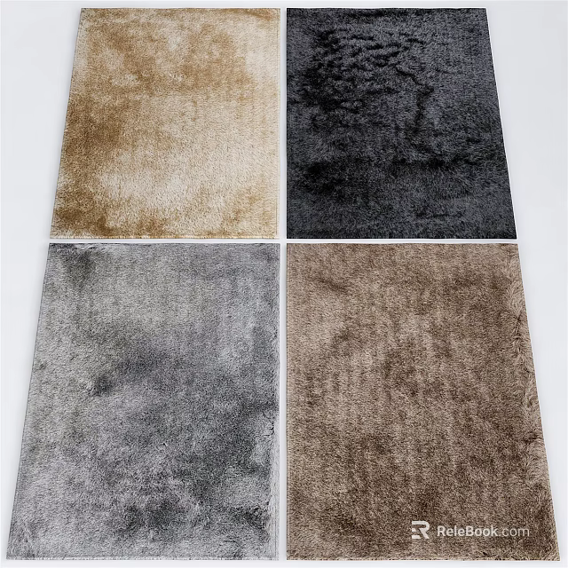 Square Rugs In Various Colors For Modern Home Interior Decor 3d model