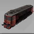 Vintage Red Train With Dark Roof Windows And Headlights On Black Background