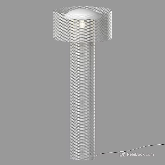 Modern Mesh Design Floor Lamp With Sleek Pole And Shade For Home Decor 3d model 