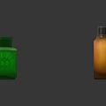 Assorted Small Daily Use Bottles In Green And Brown Colors With Various Shapes