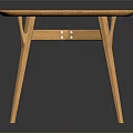 Minimalist Wooden Rectangular Table With Slim Legs And Smooth Natural Surface 3d model