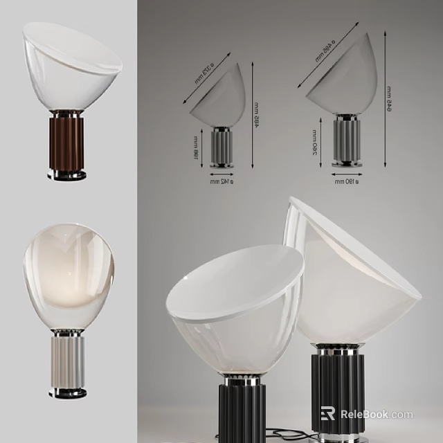 Modern Stylish Table Lamp Designs With White Shade And Metal Base Features 3d model