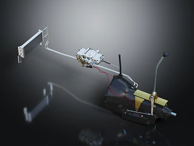 High Quality Automotive Parts with Metal Frame Motor Components and Electrical Wires 3d model