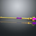 Golden Scepter Design With Pink Ends Purple Accents And Circular Element