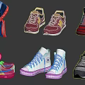 Colorful Stylish Shoes In Various Designs And Styles For Fashionable Wear
