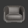 Modern Rounded Leisure Chair With Plush Fabric Comfortable Seat And Armrests