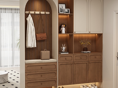 Modern Middle Style Entrance Cabinet Shoe Cabinet 3d model