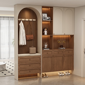 Modern Middle Style Entrance Cabinet Shoe Cabinet 3d model