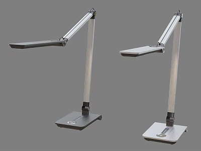 Two Modern Desk Lamps With Adjustable Arm And Metal Square Base 3d model