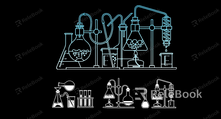 Chemical Symbol Lab Ware Icon Silhouette model