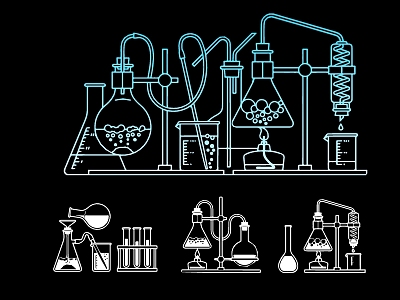 Chemical Symbol Lab Ware Icon Silhouette model