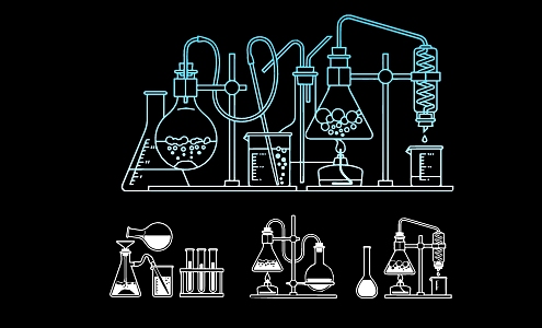 Chemical Symbol Lab Ware Icon Silhouette 3d model