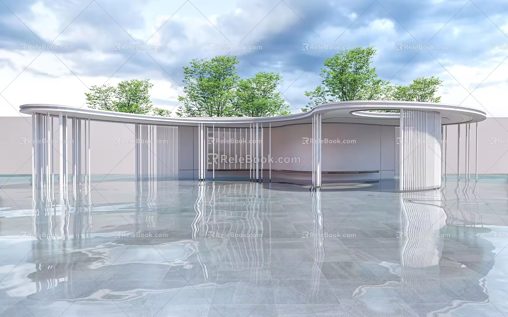 Modern gallery pavilion landscape gallery landscape pavilion landscape structure landscape sketch landscape architecture 3d model