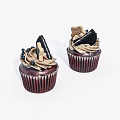 Tasty Dark Brown Cupcakes With Chocolate Cream Frosting Oreo Cookies And Berries