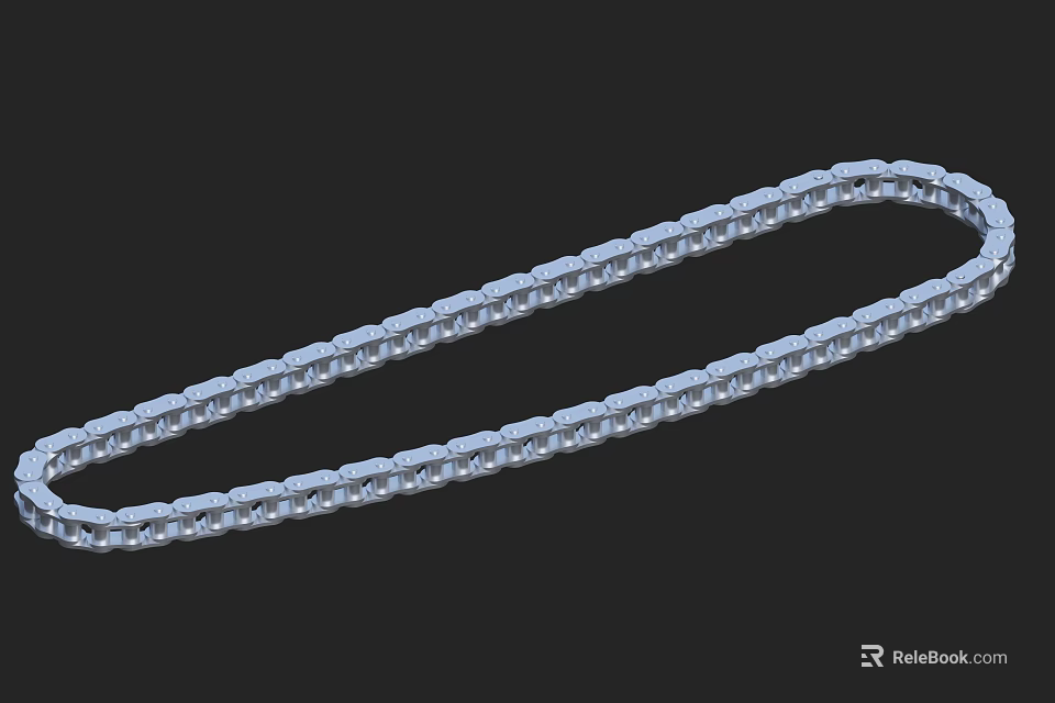 Durable Stainless Steel Hardware Chain with Strong Interlocking Links for Industrial Use 3d model 