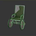 Classic Durable Green Seat Wheelchair Featuring Metal Frame And Four Wheels Supportive Backrest
