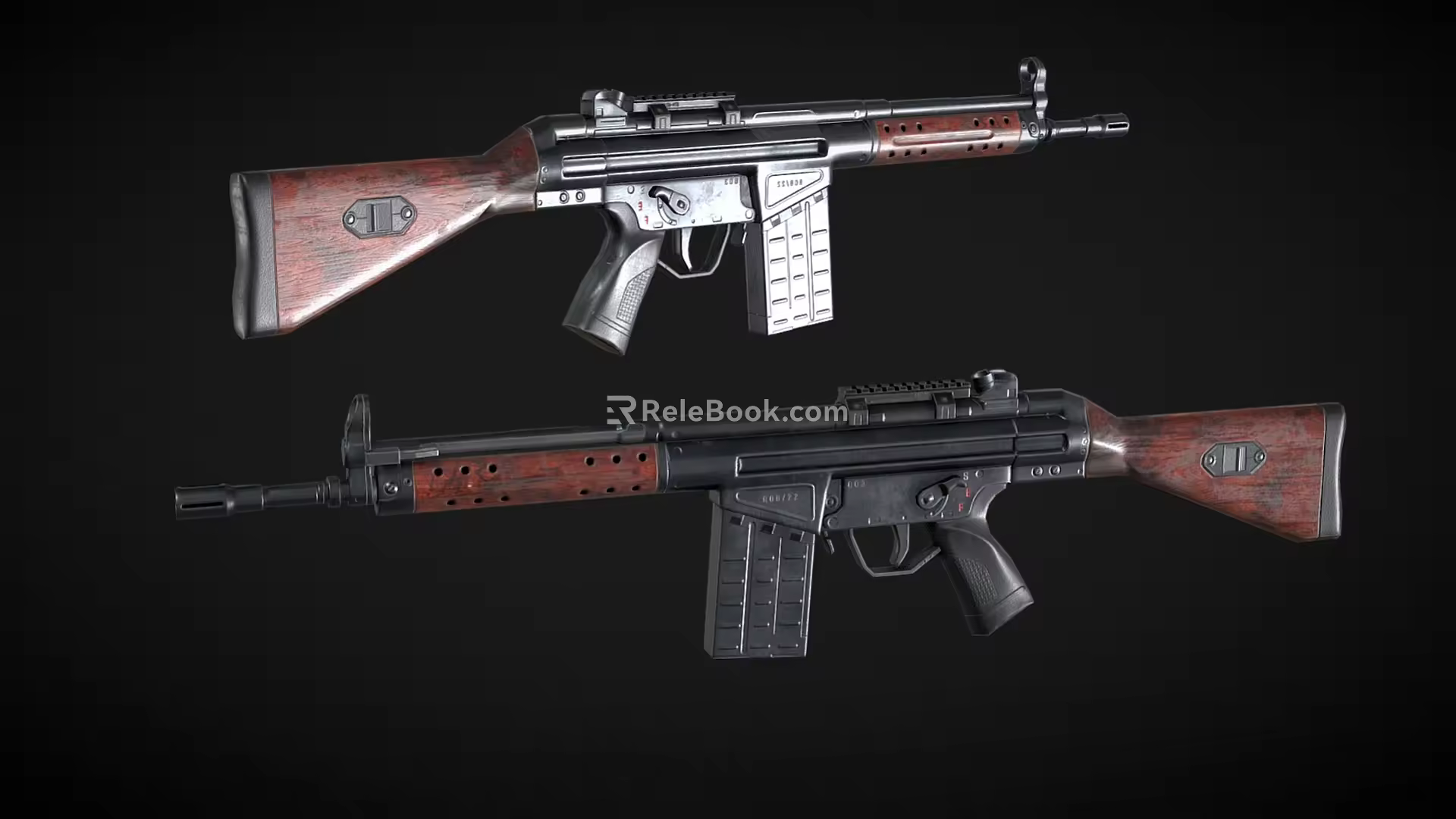 G3 Automatic Rifle Submachine Gun Machine Gun Machine Gun Semi-automatic Rifle Assault Rifle Firearms Low Face Number Low Model Simple Model Game Movie and TV Level Realistic 3d model
