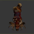 3D Moose Character Model With Red Harness Saddle And Realistic Fur Details Stance