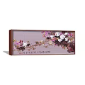 Vibrant Botanical Painting With Pink White Flowers And Brown Branches On Beige Background