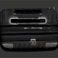 Hard Shell Gray Suitcase with Striped Design Rolling Wheels and Telescopic Handle for Travel Luggage