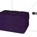 Cushioned Square Sofa Stool With Purple Light Green Light Gray Color Options