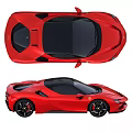 Red Sports Car Front And Rear View Design 3d model