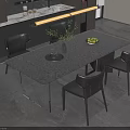 Modern Luxury Marble Dining Table Set With Soft Leather Chairs For Contemporary Home Dining Area