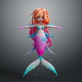 Modern game character mermaid cartoon mermaid anime mermaid 3d model