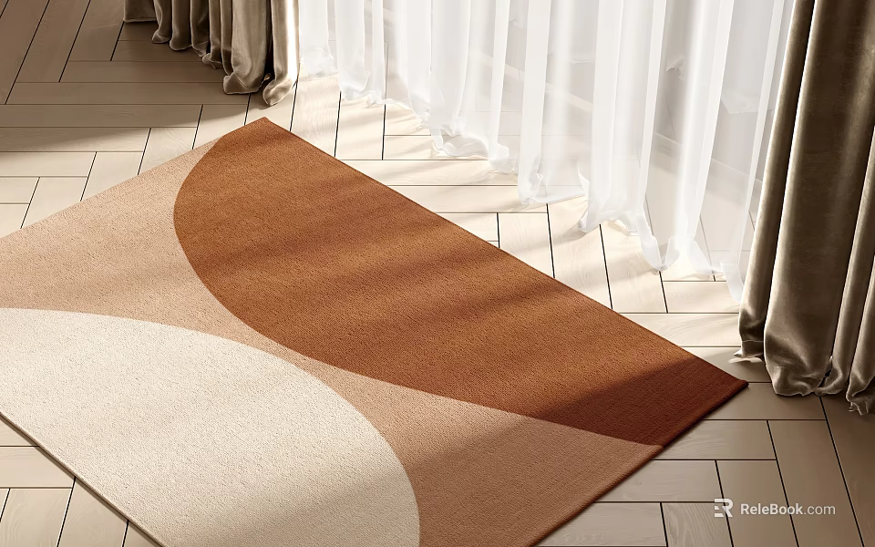 Geometric Pattern Square Rug For Living Room Decoration 3d model