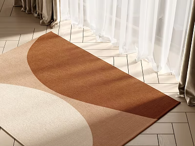 Geometric Pattern Square Rug For Living Room Decoration 3d model