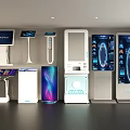 Various Modern All in One Machines With Touch Screens And Interactive Interfaces 3d model