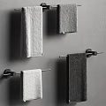 Contemporary Bathroom Towel Racks Featuring Hanging Gray Black Towels And Metal Bars