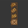 Wooden Multi Tiered Bread Rack with Shelves Displaying Various Baked Goods