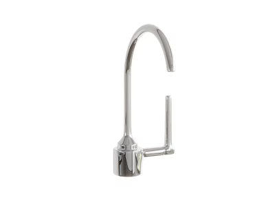 Modern Stainless Steel Kitchen Faucet With Curved Spout And Single Handle 3d model