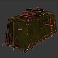 Detailed Vintage Military Tank With Brownish Yellow Armor Metal Structure And Cannon